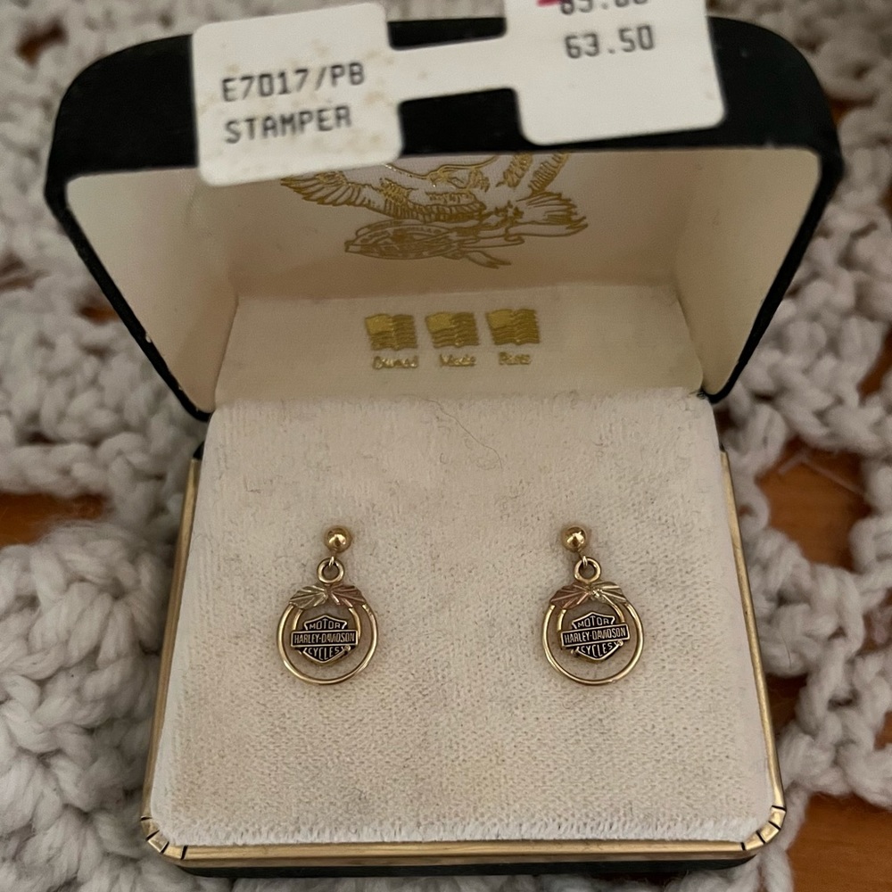Harley Davidson black hills gold earrings